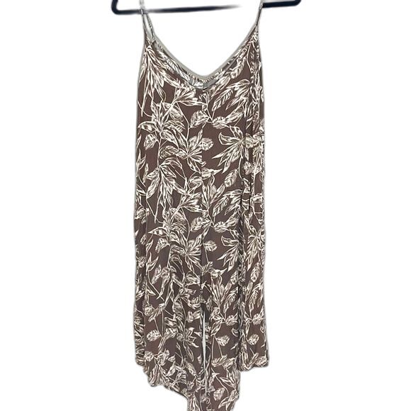 Miou Muse Leaf Print Cami Jumpsuit Brown White Size Small - Picture 2 of 11
